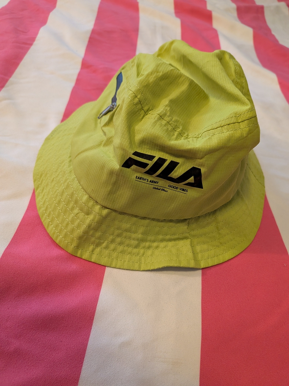 Fila Neon Lime Green Bucket Hat with Logo